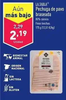 ALDI La tabla - pechuga de pavo braseada oferta