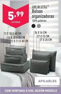 ALDI Live in style - bolsas organizadoras oferta