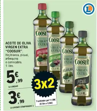 E.Leclerc Coosur Aceite De Oliva Virgen Extra 1 litro oferta