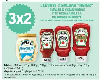 E.Leclerc Llévate 3 Salsas "Heinz" Iguales o Combinadas Y Te Regalamos La De Menor Importe oferta