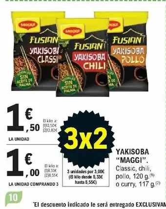 E.Leclerc Maggi Yakisoba Classic, chilli, pollo, 120g o curry 117 g oferta