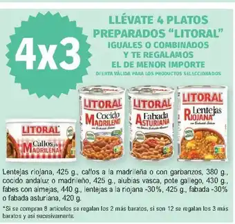 E.Leclerc Litoral Llévate 4 Platos Preparados Iguales O Combinados Y Te Regalanos El De Menor Importe oferta