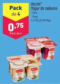 ALDI Milsani - yogur de sabores oferta