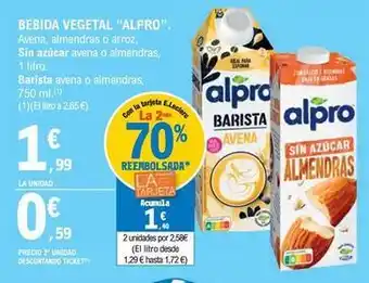 E.Leclerc Alpro - bebida vegetal oferta