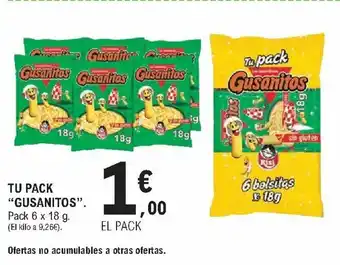 E.Leclerc Gusanitos Tu Pack Pack 8 x 18g oferta