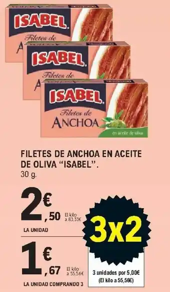 E.Leclerc Isabel Filetes De Anchoa En Aceite De Oliva 30g oferta