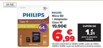 Carrefour Philips - micro sd + adaptador class 10 oferta