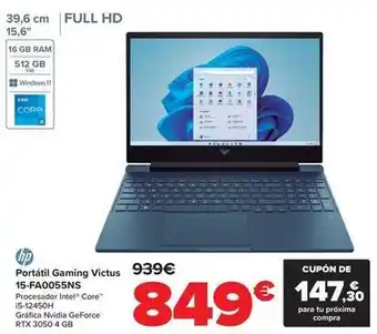 Carrefour Hp - portátil gaming victus 15-fa0055ns oferta
