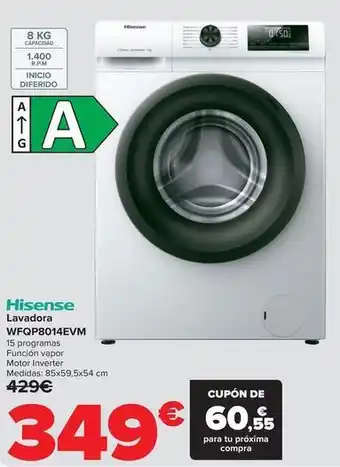 Carrefour Hisense - lavadora wfqp8014evm oferta