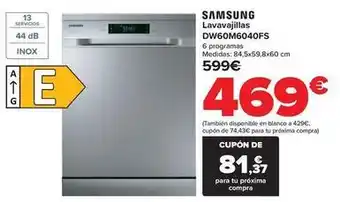 Carrefour Samsung - lavavajillas dw60m6040fs oferta