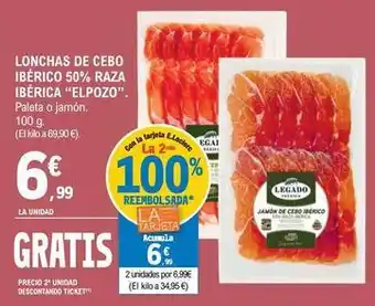 E.Leclerc Elpozo - lonchas de cebo ibérico 50% raza ibérica oferta