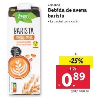 Lidl Vemondo - bebida de avena barista oferta
