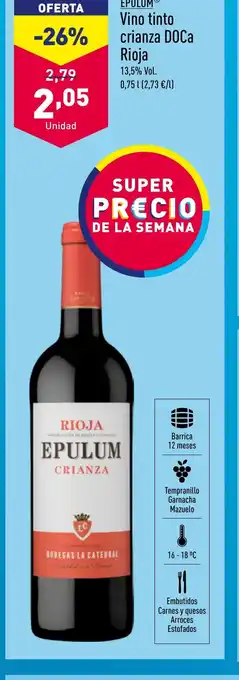 ALDI Vino tinto crianza DOCa Rioja oferta