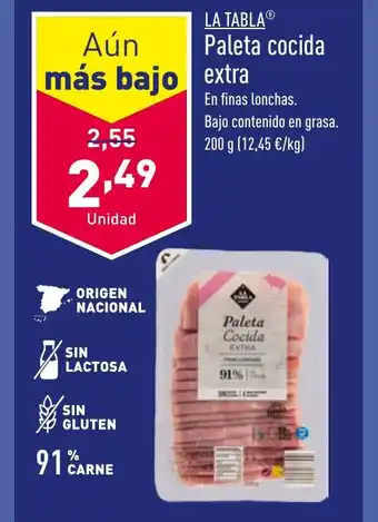 ALDI LA TABLAⓇ Paleta cocida extra oferta