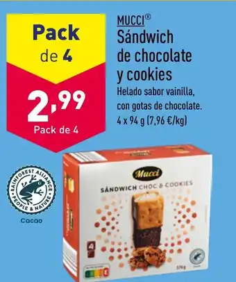 ALDI MUCCIⓇ Sándwich de chocolate y cookies oferta