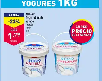 ALDI MILSANIⓇ Yogur al estilo griego oferta