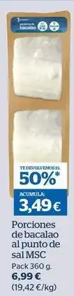 La Sirena Porciones de bacalao al punto de sal msc oferta