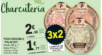 E.Leclerc Pizza Originale "Palacios". Desde 390 g., hasta 410 g. La Unidad Comprando 3 oferta