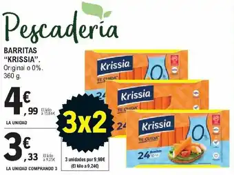 E.Leclerc Barritas "Krissia" 360 g. La Unidad Comprando 3 oferta