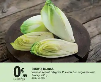 E.Leclerc Endivia Blanca. Bandeja 450 g. oferta
