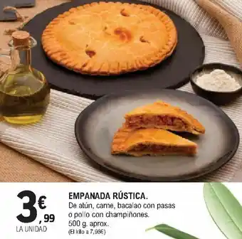 E.Leclerc Empanada Rústica. 500 g. aprox. oferta