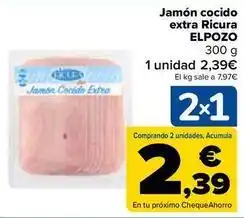 Carrefour Elpozo - jamón cocido extra ricura oferta