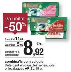 BonpreuEsclat Ariel - detergent en càpsules sensacions o llevataques oferta