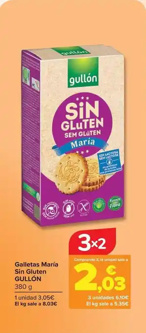 Carrefour Gullón - galletas maría sin gluten oferta