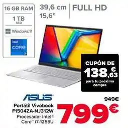 Carrefour Asus -portátil vivobook f1504za-nj312w oferta