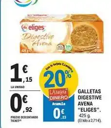 E.Leclerc Eliges - galletas digestive avena oferta