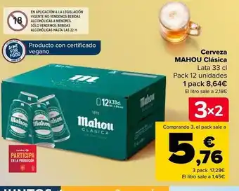 Carrefour Mahou - cerveza clásica oferta