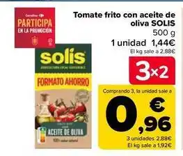 Carrefour Solís - tomate frito con aceite de oliva oferta