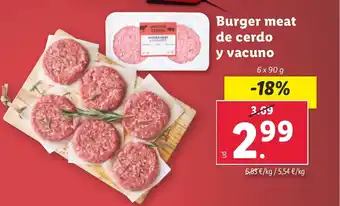 Lidl Burger meat de cerdo y vacuno oferta