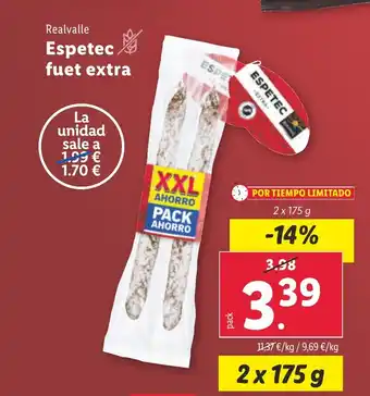 Lidl Realvalle Espetec fuet extra oferta