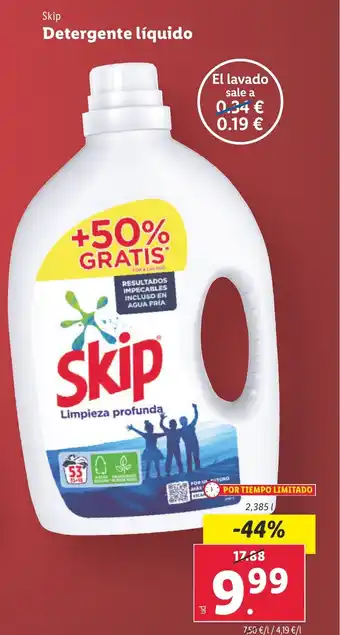 Lidl Skip Detergente líquido oferta