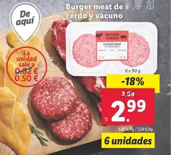 Lidl Burger meat de cerdo y vacuno oferta