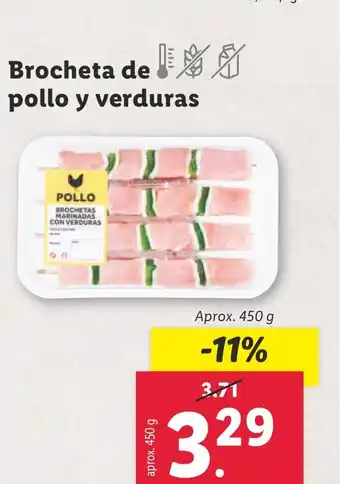 Lidl Brocheta de pollo y verduras oferta