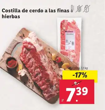 Lidl Costilla de cerdo a las finas! hierbas oferta