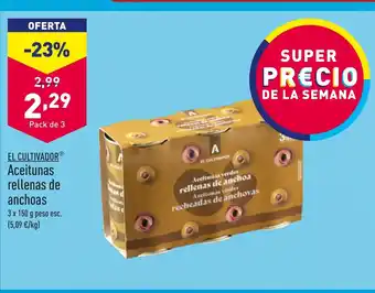 ALDI EL CULTIVADORⓇ Aceitunas rellenas de anchoas oferta