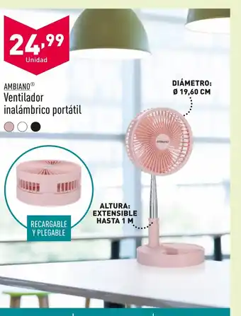 ALDI AMBIANOⓇ Ventilador inalámbrico portátil oferta