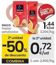 Eroski Gallo - pastas senalizadas oferta