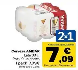 Carrefour Ambar - cerveza oferta