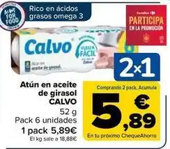 Carrefour Calvo - atún en aceite de girasol oferta