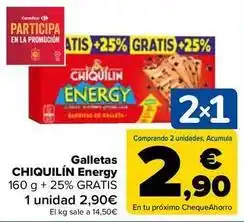 Carrefour Chiquilín - galletas energy oferta