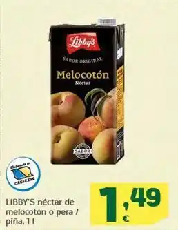 HiperDino Libby's - néctar de melocotón o pera oferta
