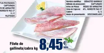 FROIZ Filete de gallineta/cabra kg oferta