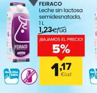 Autoservicios Familia FEIRACO Leche sin lactosa semidesnatada, oferta