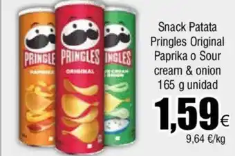 FROIZ Snack Patata Pringles Original Paprika o Sour cream & onion 165 g unidad oferta