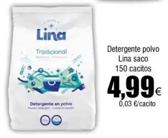 FROIZ Detergente polvo Lina saco 150 cacitos oferta
