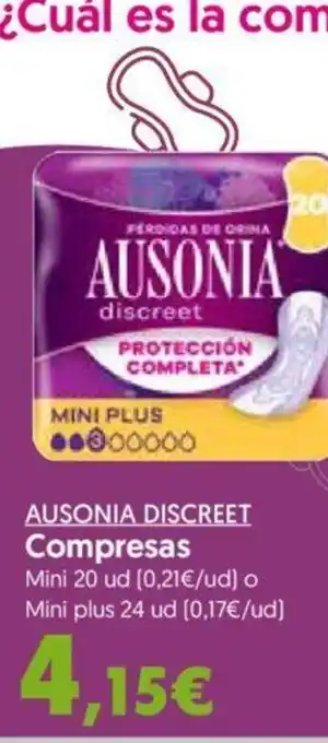 Hiper Usera AUSONIA DISCREET Compresas oferta